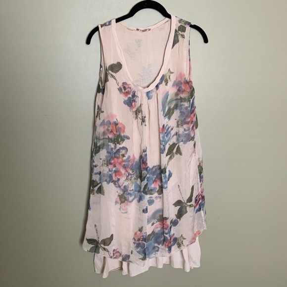 carla conti Dresses & Skirts - Carla Conti floral silk overlay tunic dress